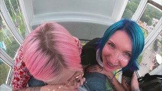 Risky Ferris Wheel Blowjob with Slutty Amateur