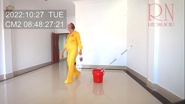 Naked Maid Cleans Office Without Panties Hidden Cam