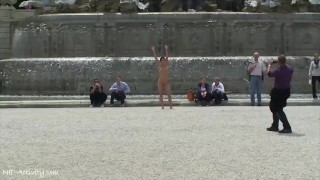 Slim Teen Exhibitionist Flashing Naked In Public