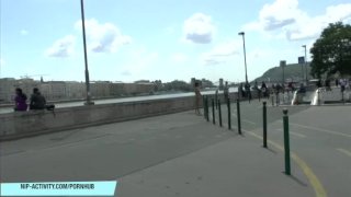 Redhead Exhibitionist Nude on Public Streets