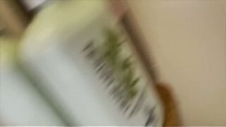 Masturbating with Dildo in Tanning Bed