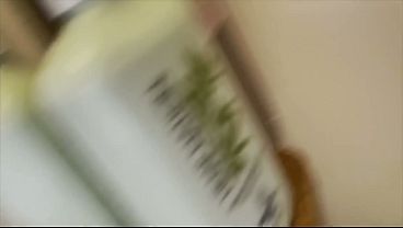Masturbating with Dildo in Tanning Bed
